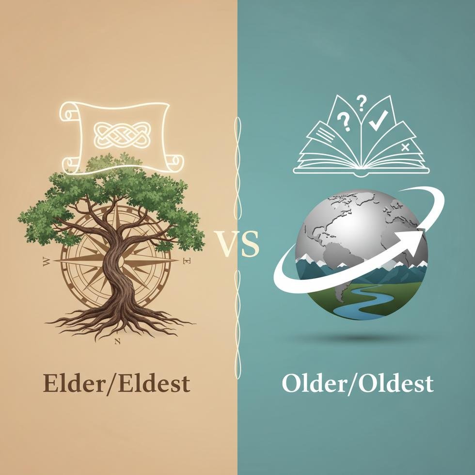 Elder, eldest, older ve oldest kullanımını gösteren İngilizce öğrenme rehberi