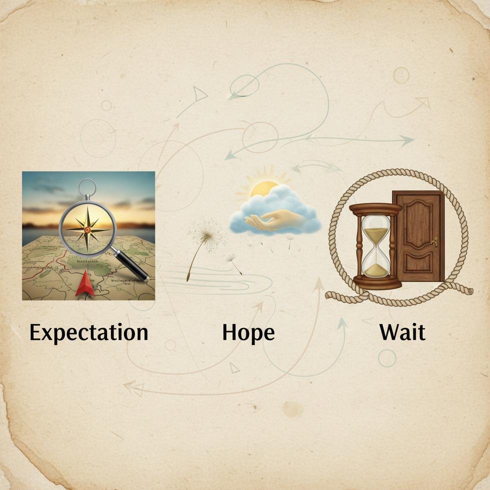 Expect, Hope ve Wait fiillerinin kullanımı ile ilgili İngilizce dilbilgisi tablosu