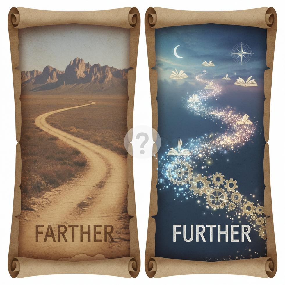 Farther ve Further kelimelerinin doğru kullanımı ile ilgili eğitim içeriği