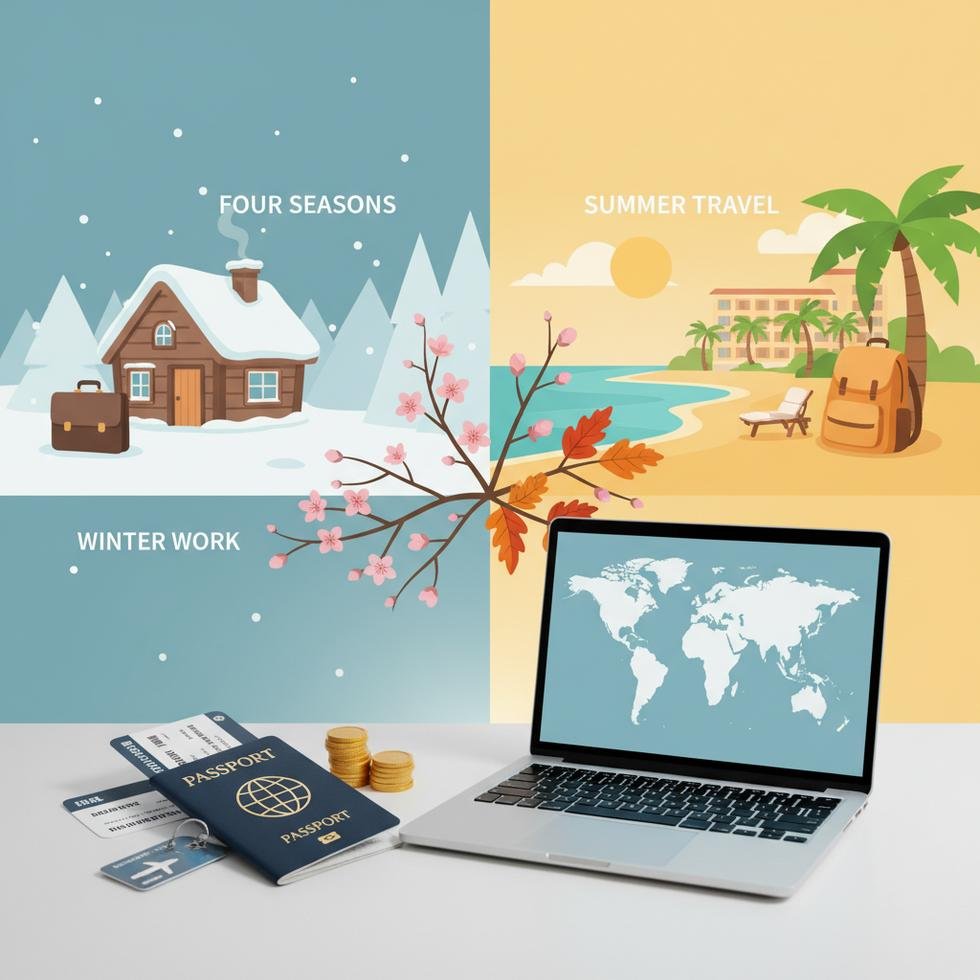 Four Seasons otelinde çalışma ve seyahat rehberi için görsel