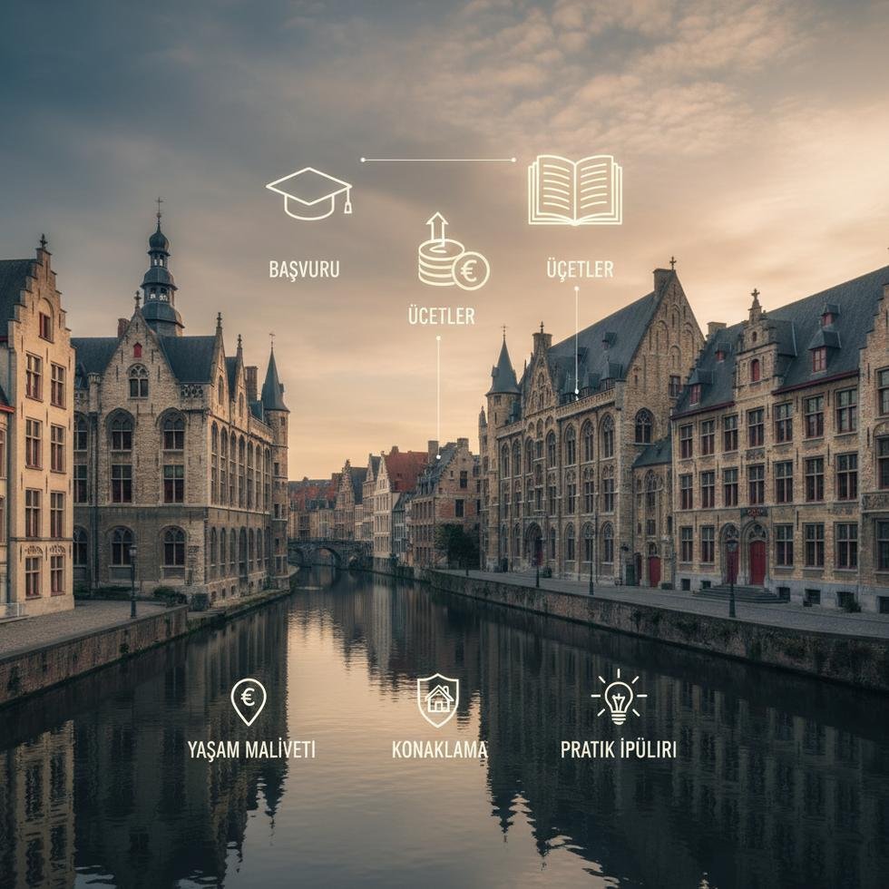 Gent şehrinde üniversite kampüsü ve eğitim ortamı