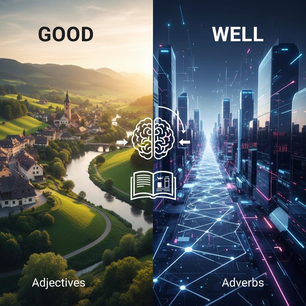 Good ve well kelimelerinin doğru İngilizce kullanımı hakkında görsel