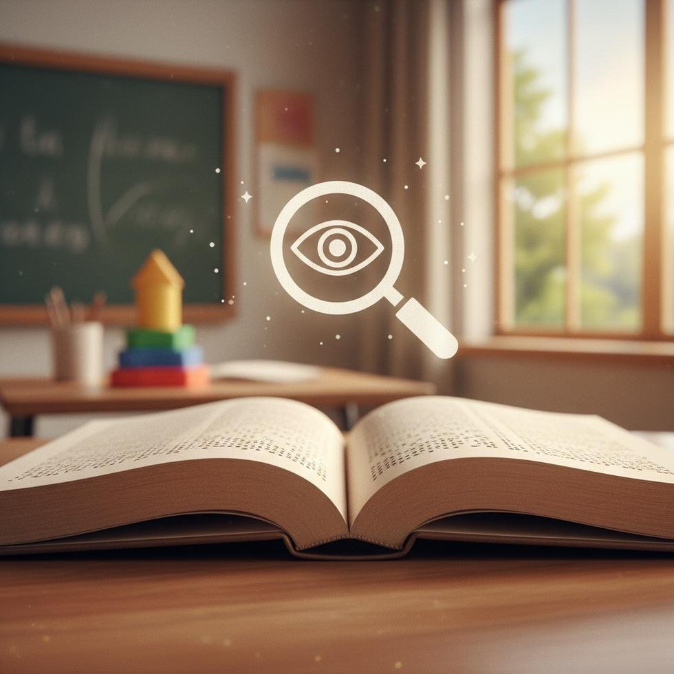 Görme engelli kadın öğretirken