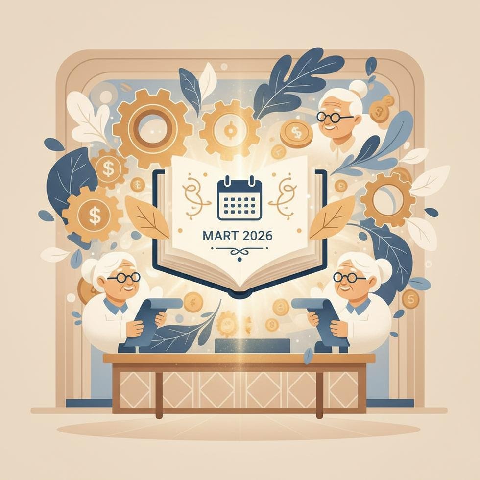 Mutlu emekliler banka evraklarıyla, banka ortamında