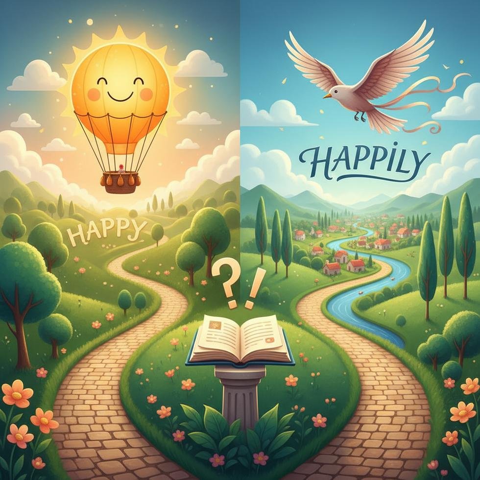 Happy ve happily kelimelerinin doğru kullanımı