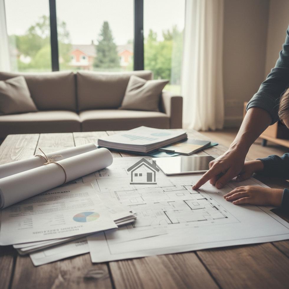 Konut kredisi hesaplamaları yapan bir aile