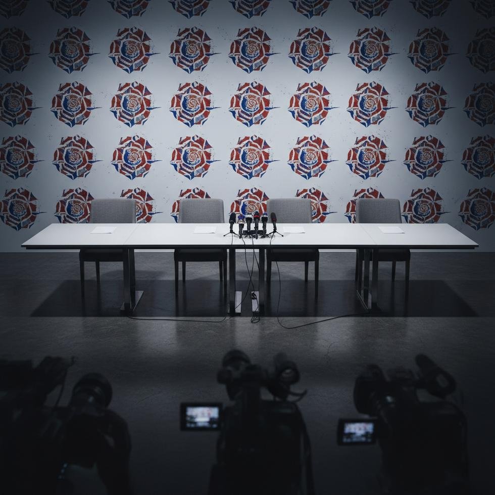 Endişeli İngiliz futbolcuları basın toplantısında.