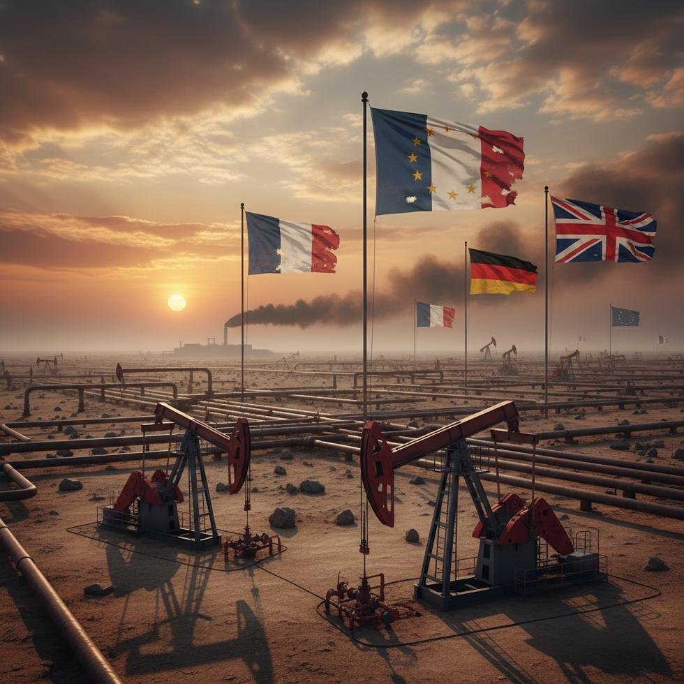 Avrupa bayrakları ve enerji hatları
