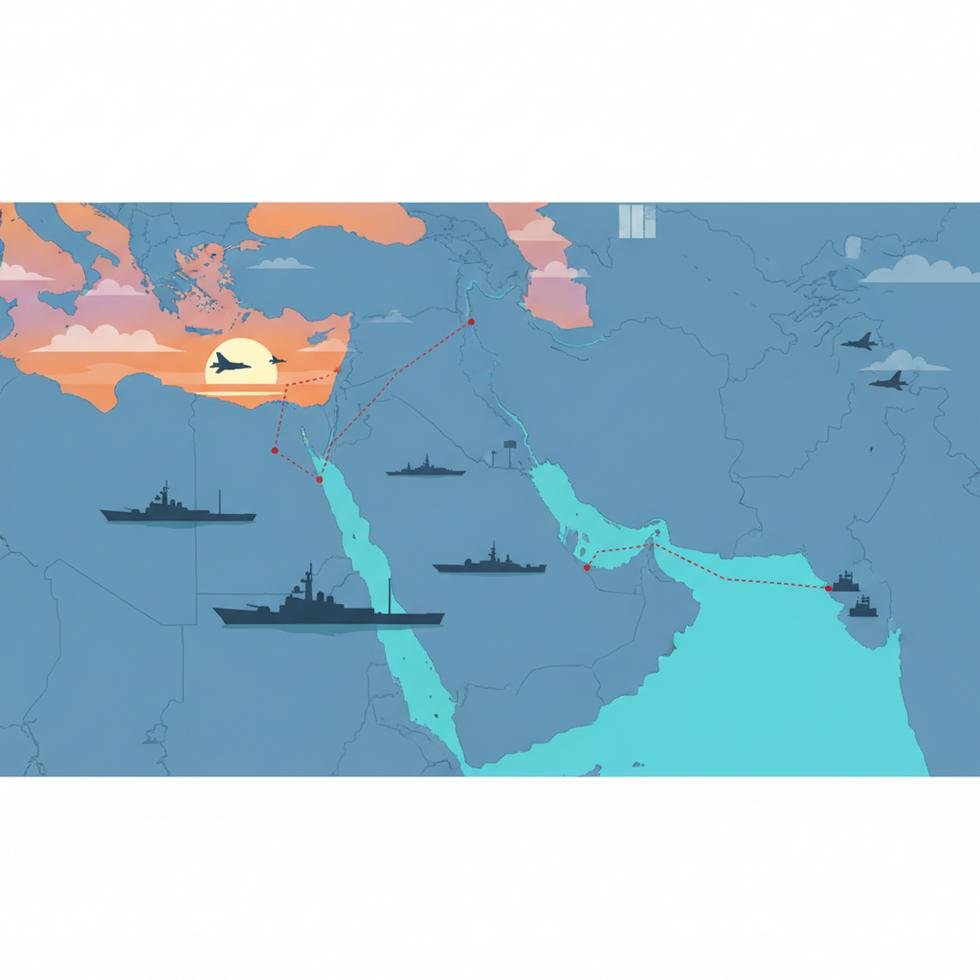 Bir harita üzerinde Hürmüz Boğazı