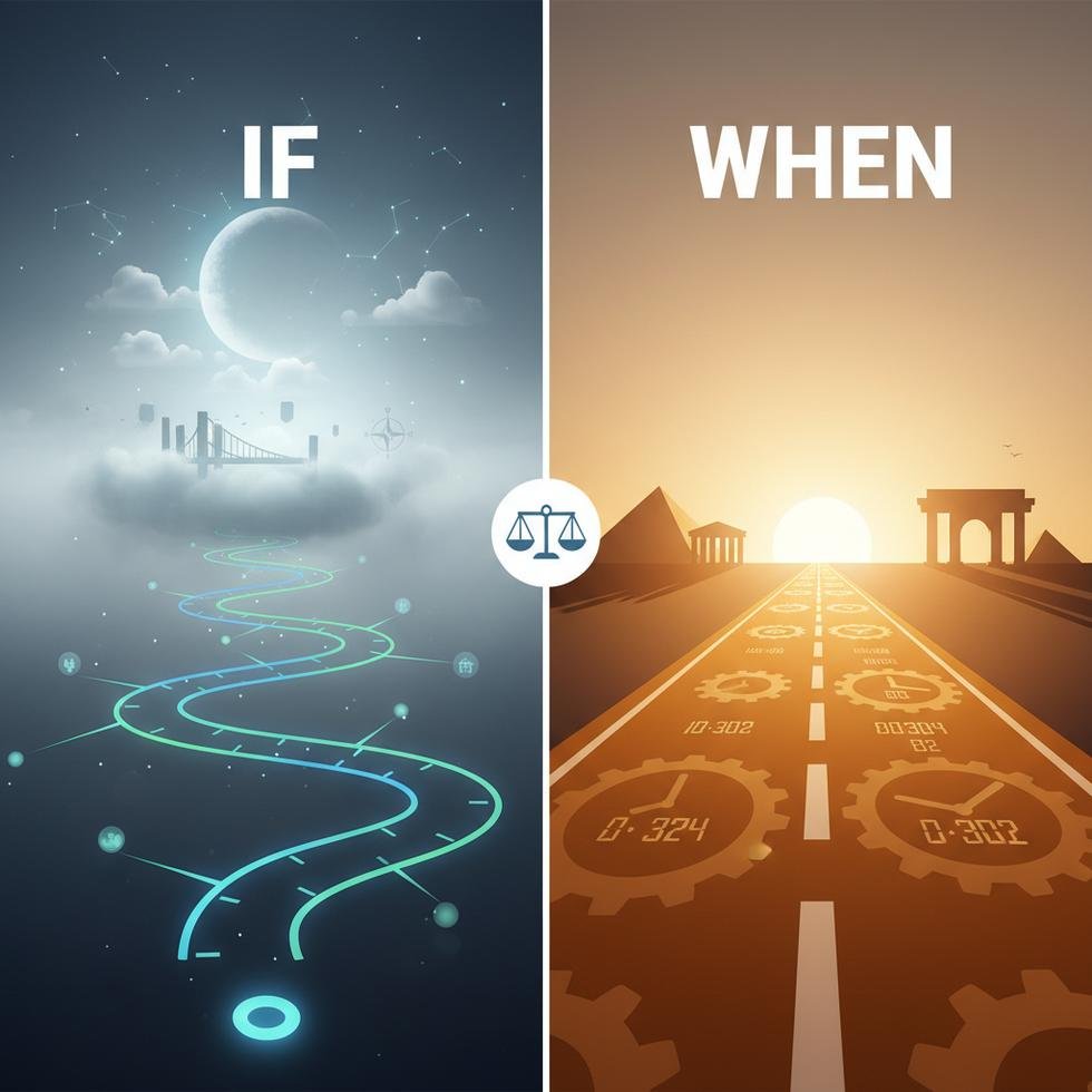 İngilizce if ve when bağlaçlarının kullanım farklarını anlatan eğitim görseli