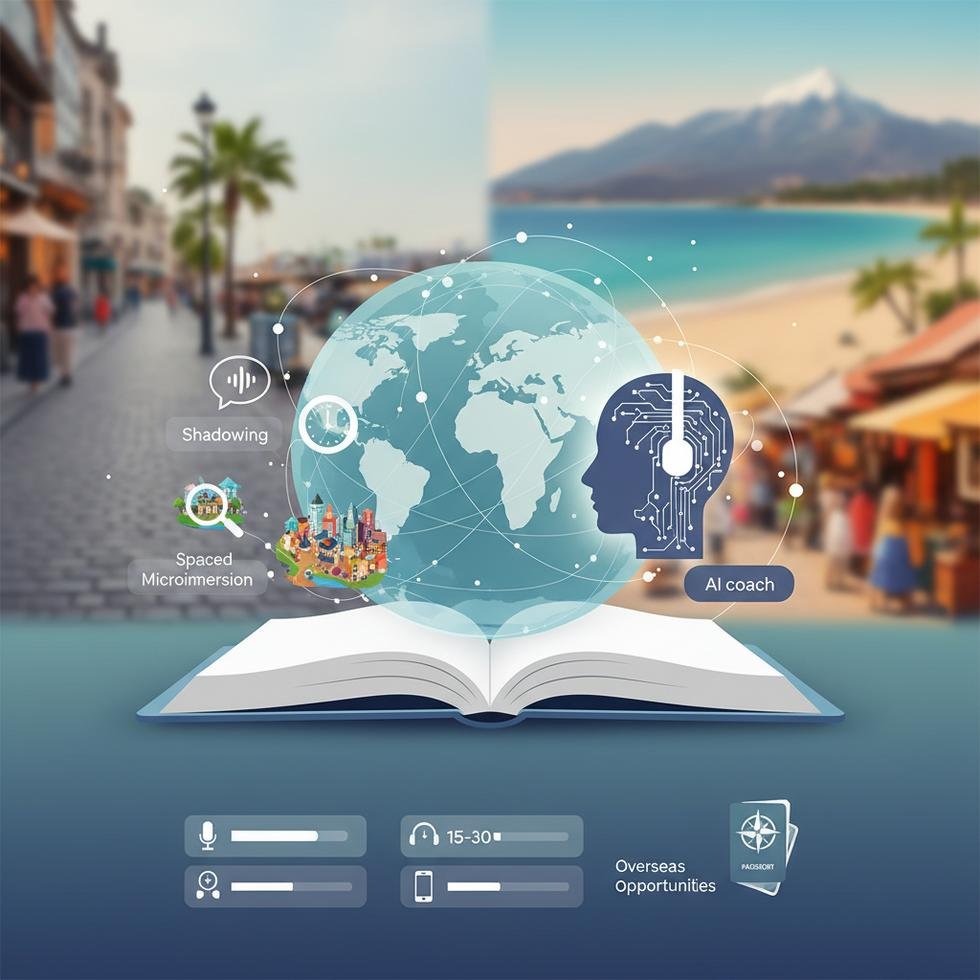 İngilizce öğrenme yöntemleri ve güncel araçları anlatan görsel