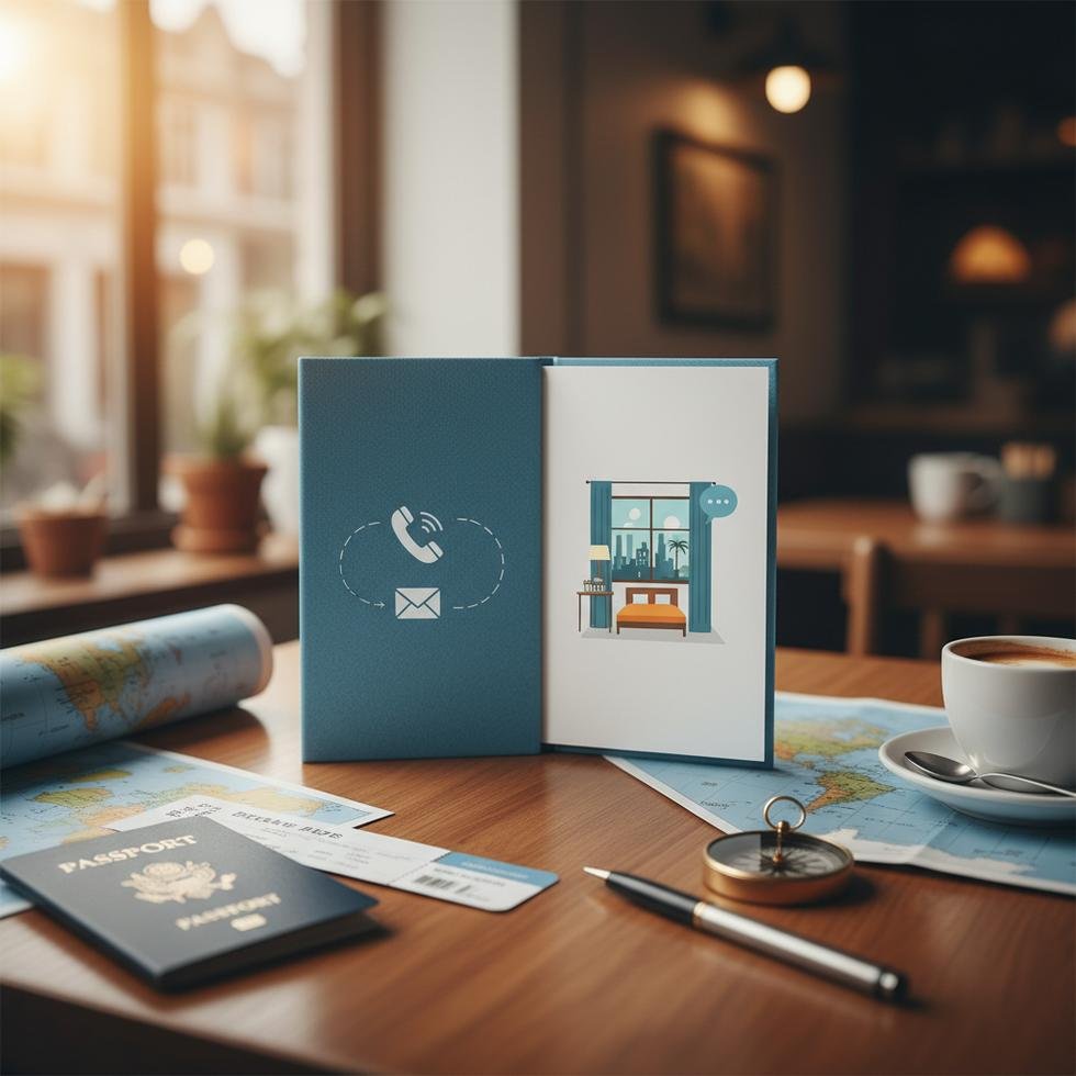 İngilizce otel rezervasyonu ve konaklama ifadelerini gösteren rehber sayfası