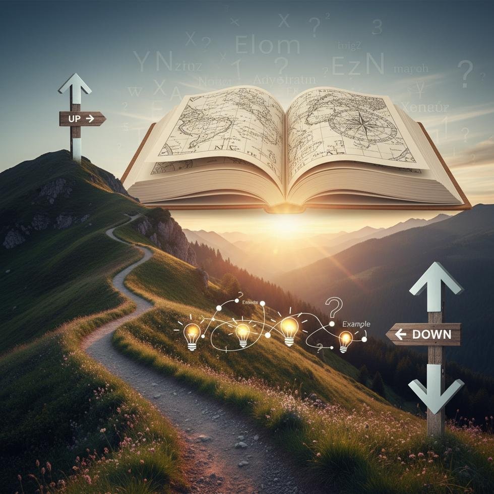 İngilizce up ve down kelimelerinin kullanımıyla ilgili görsel