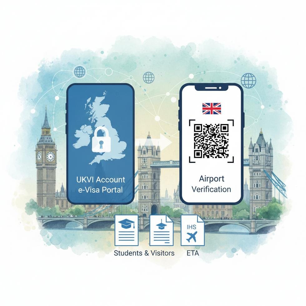 İngiltere eVisa ve UKVI hesabı dijital vize uygulaması