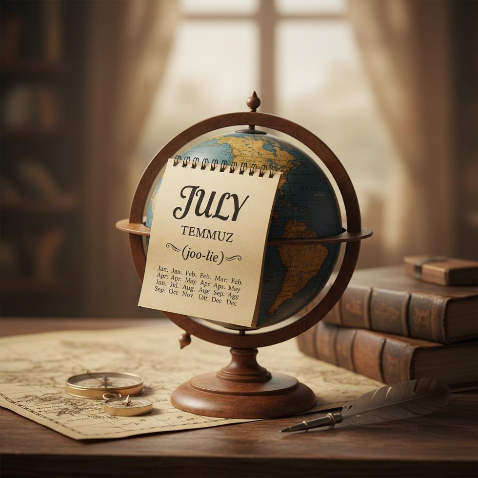July temmuz ayının İngilizce yazımı ve telaffuzu