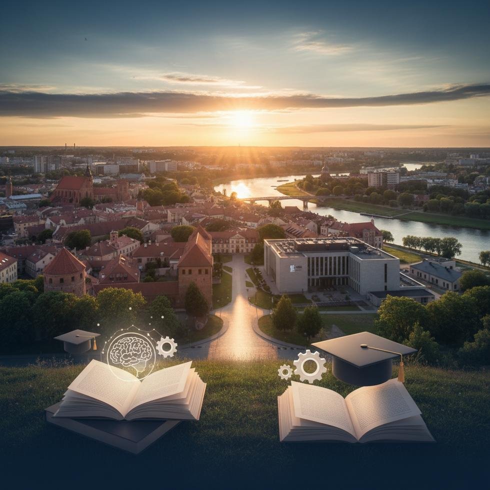 Kaunas'ta üniversite kampüsü genel görünüm