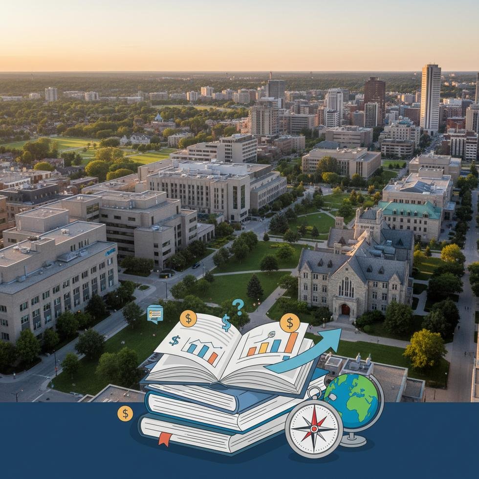 Kitchener bölgesindeki üniversite ve kolej kampüs görüntüsü