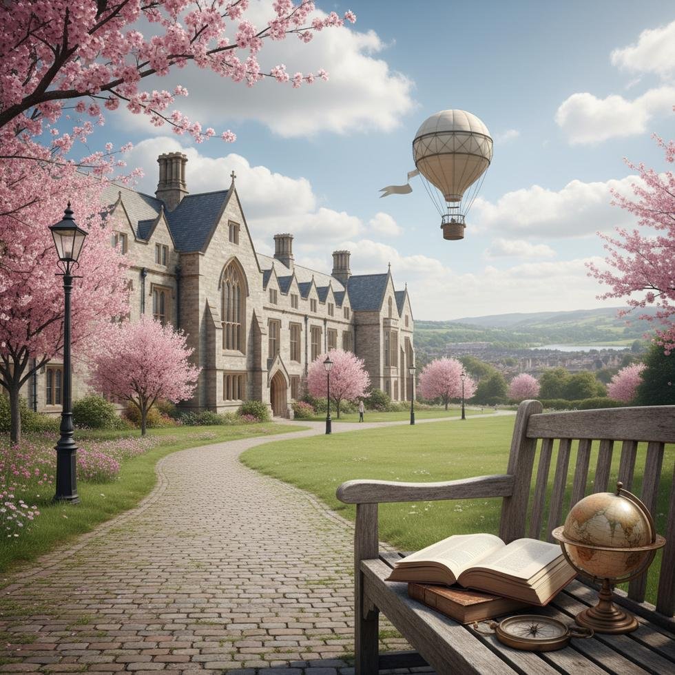 Lancaster Üniversitesi kampüsünden genel görünüm