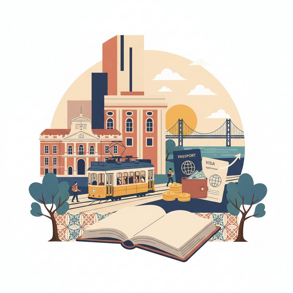 Lizbon’da üniversite kampüsü ve şehir görünümü