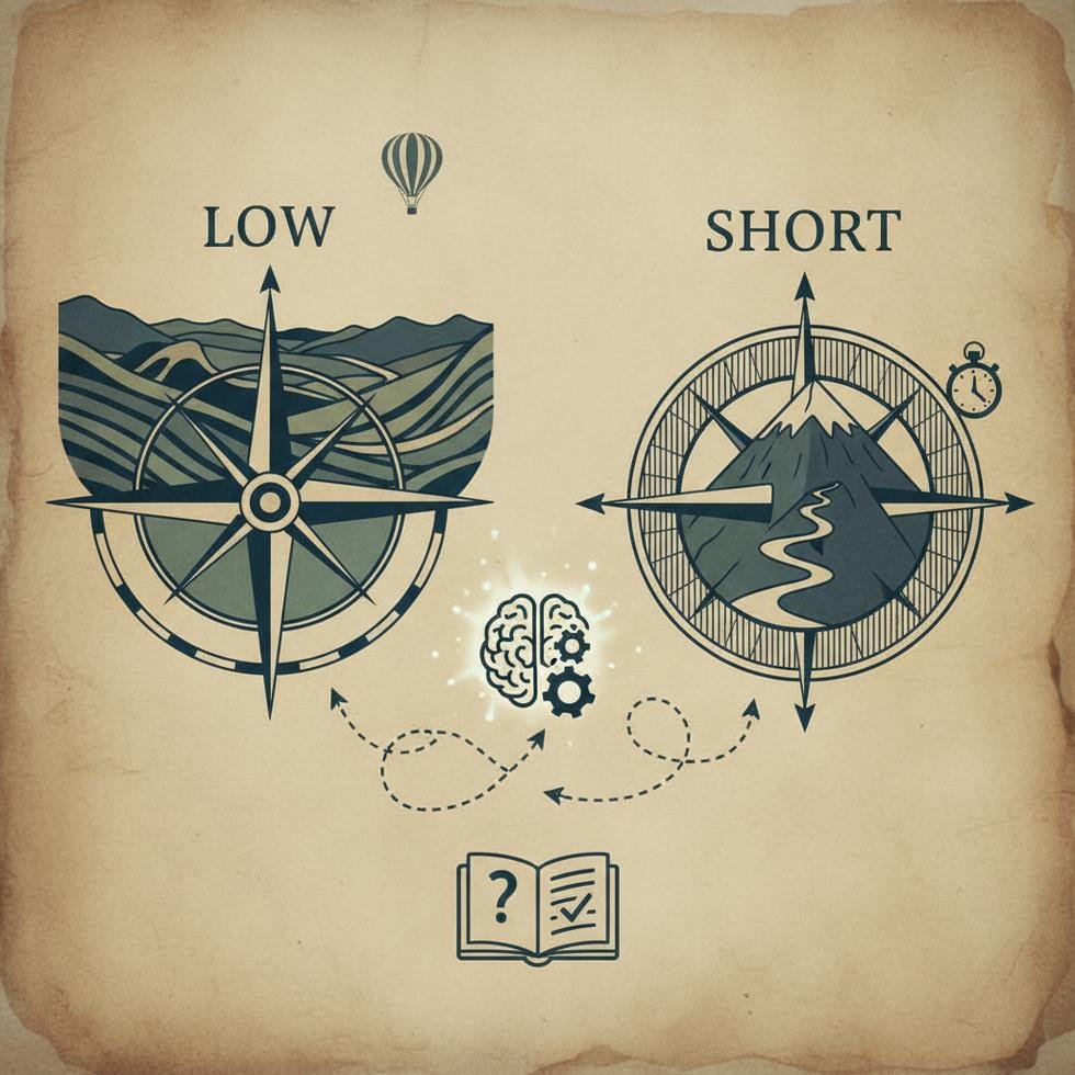 Low ve short kelimelerinin doğru kullanımını anlatan İngilizce eğitim görseli