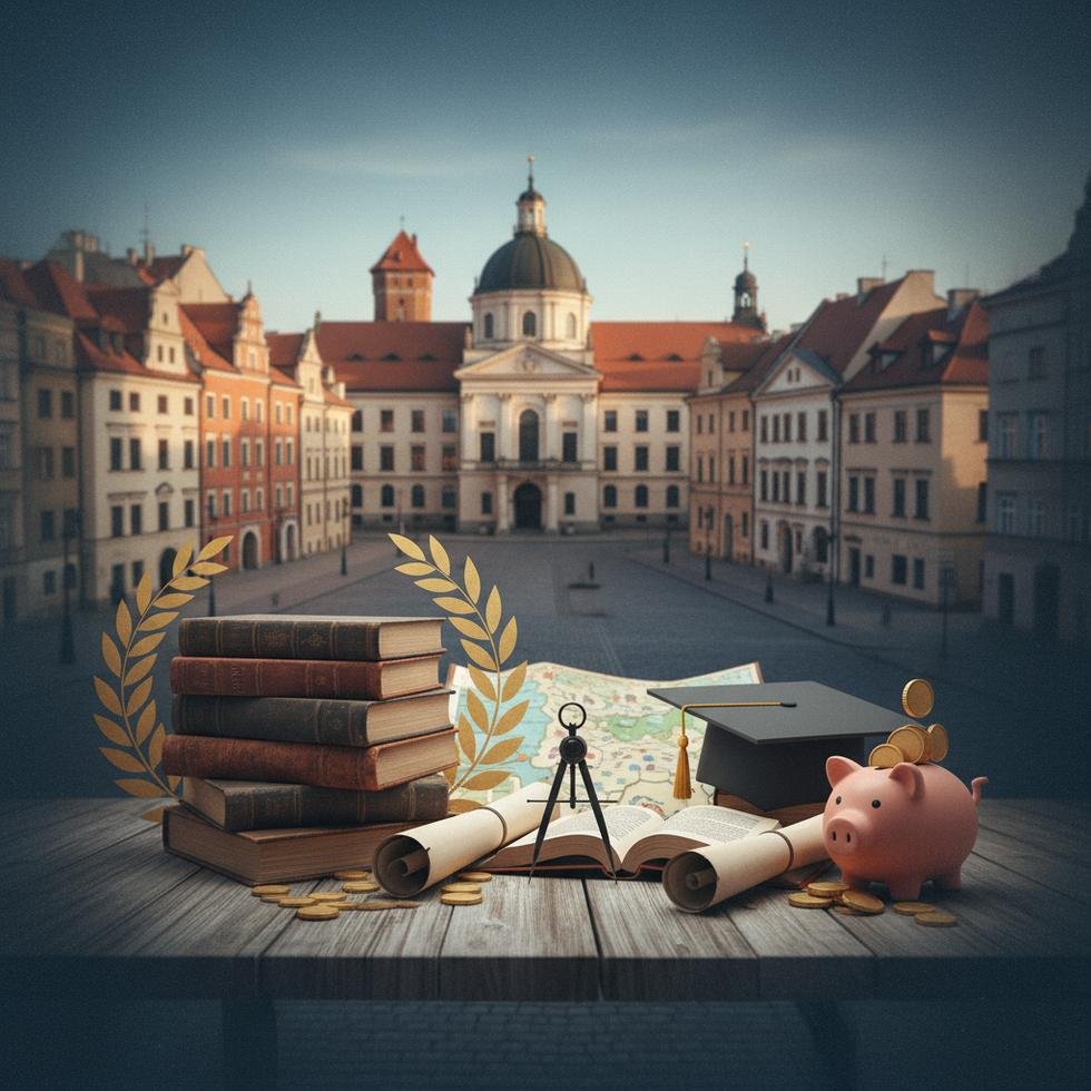 Lublin’de üniversite kampüsü ve öğrenciler