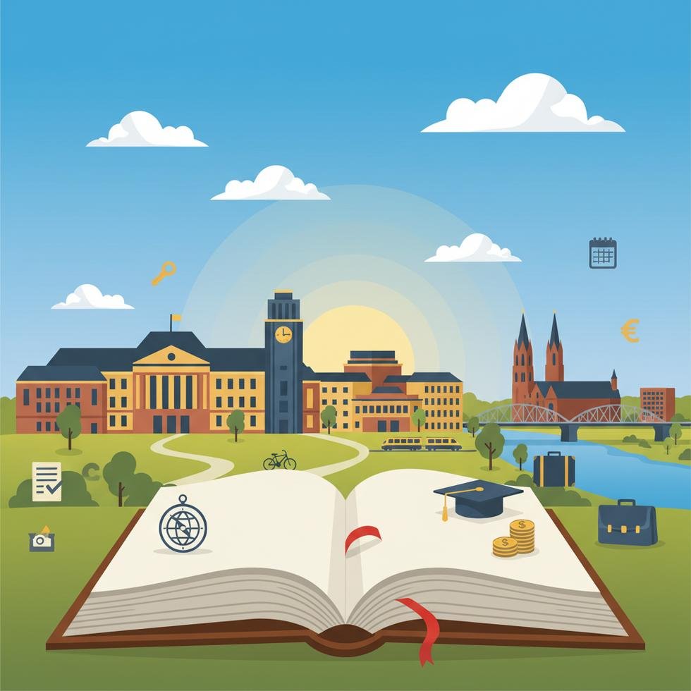 Magdeburg Üniversiteleri kampüs manzarası