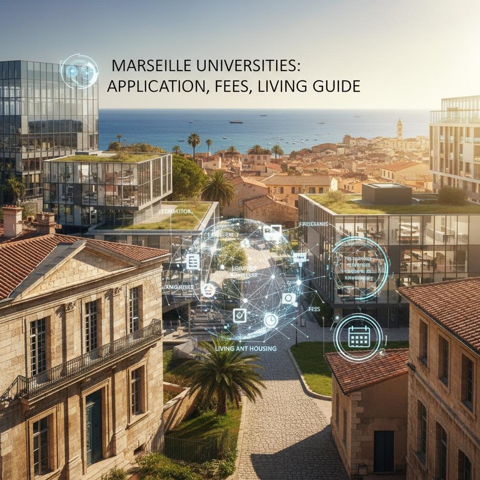 Marsilya Üniversitesi kampüsü ve şehir manzarası