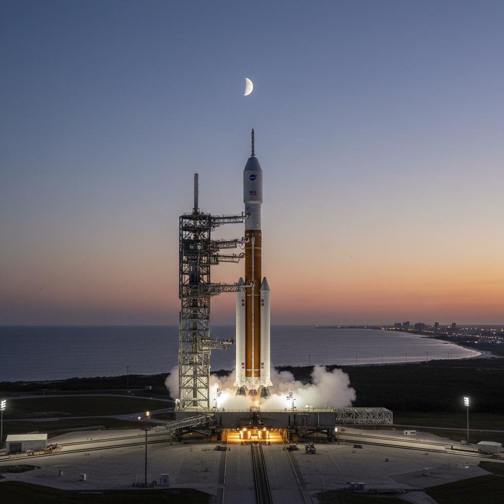 NASA Artemis roketi fırlatma rampasında