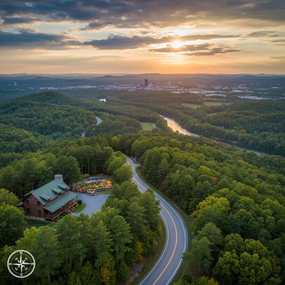 North Carolina Work and Travel programı için sahil ve şehir manzarası