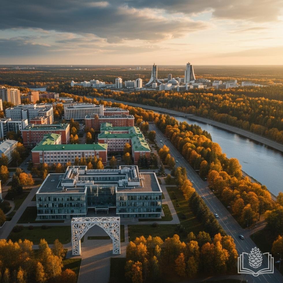 Novosibirsk üniversite kampüsü ve kütüphane binası