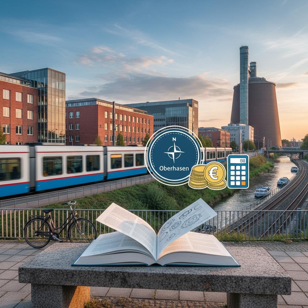 Oberhausen üniversite kampüsü ve şehir görünümü