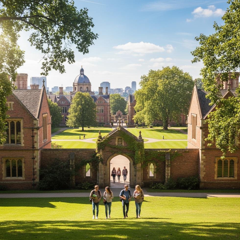 Üniversite kampüsünde geri dönen öğrenciler