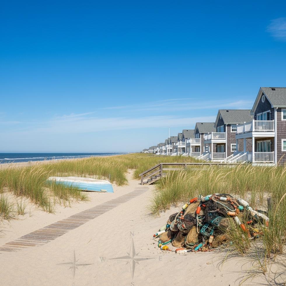 Outer Banks bölgesinde otellerde çalışma rehberine ait bir sahil görüntüsü