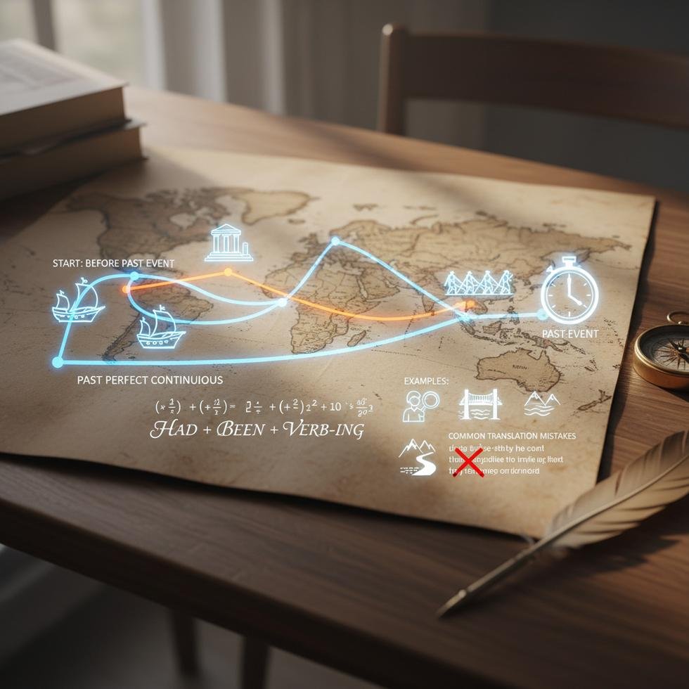 İngilizce Past Perfect Continuous zaman yapısı açıklaması