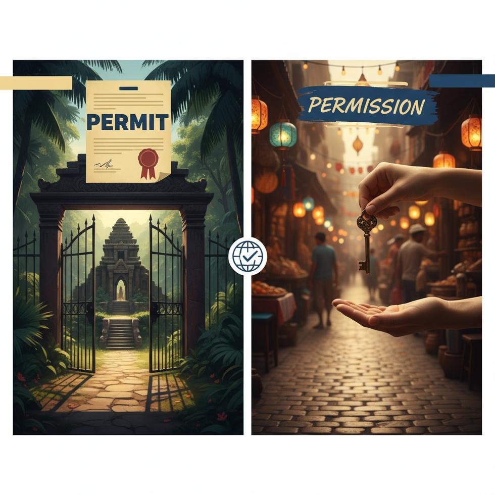 Permit ve permission kelimelerinin doğru kullanımı ile ilgili rehber görseli