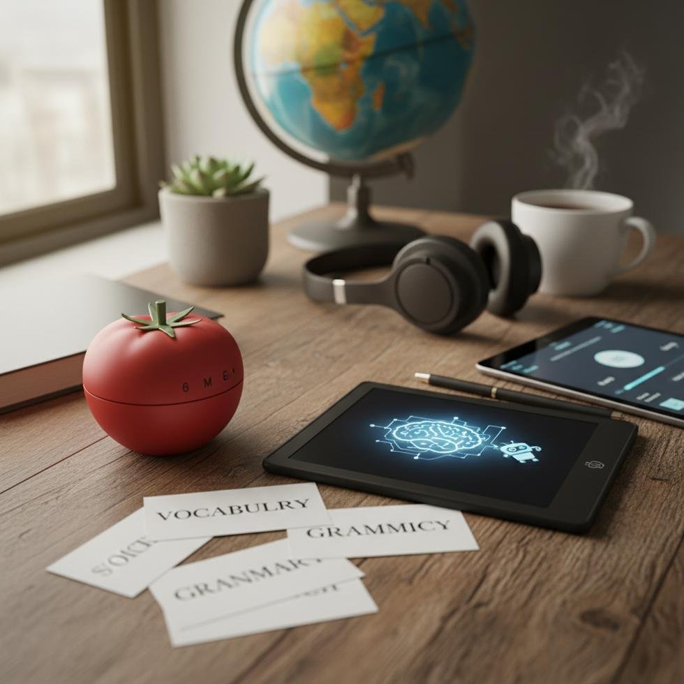 Pomodoro yöntemi ve yapay zeka ile İngilizce çalışma