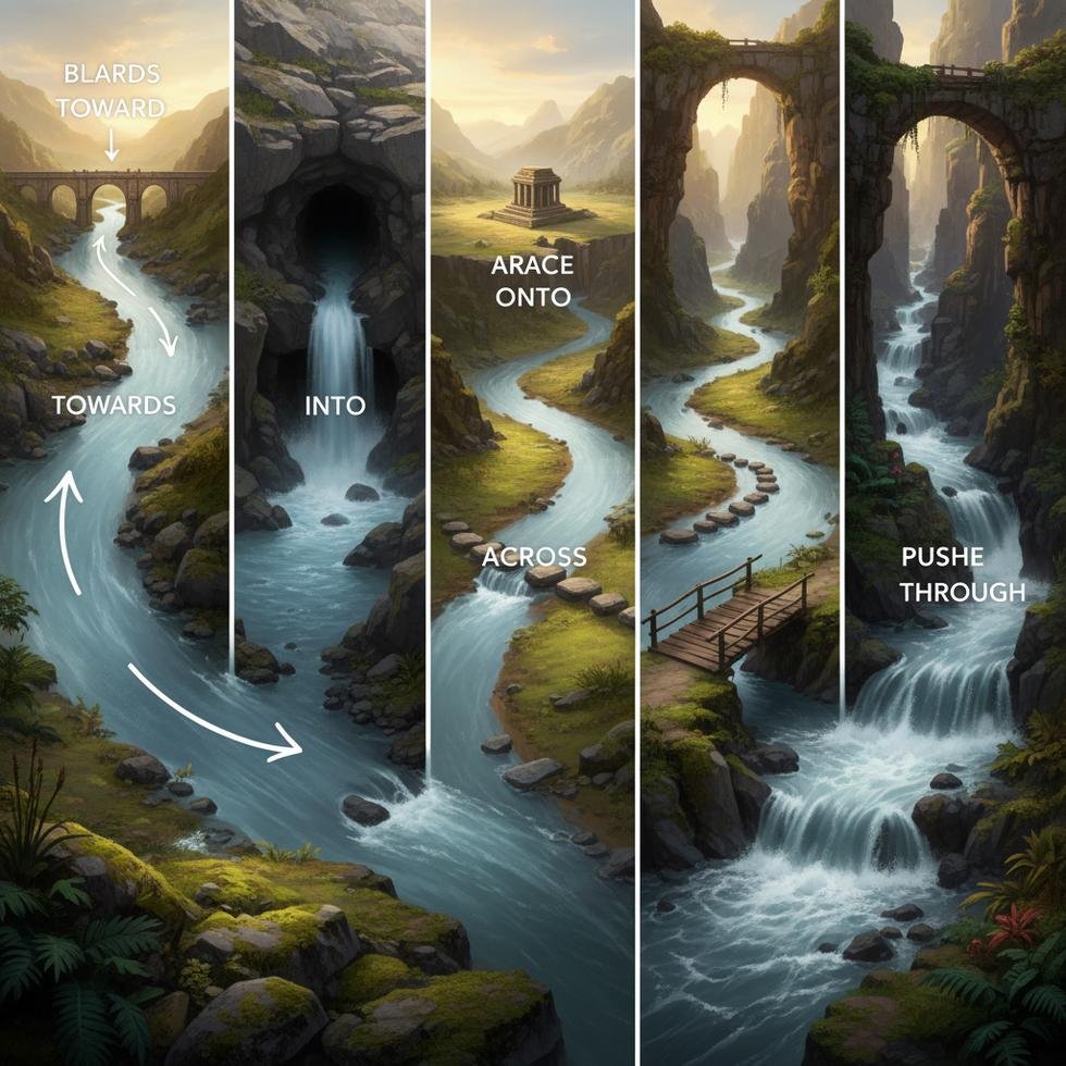 İngilizce hareket edatları kullanım tablosu