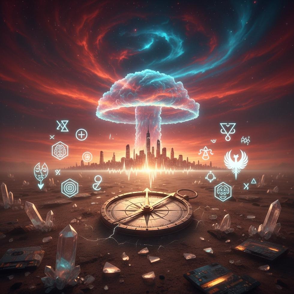 Radioactive şarkısının psikolojik analizini simgeleyen görsel