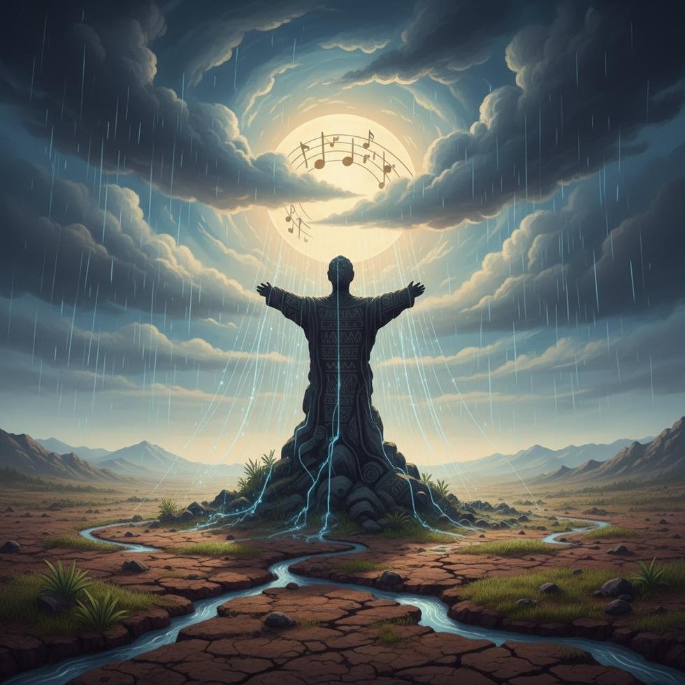 Rain Dance şarkısı için Dave ve Tems temalı görsel