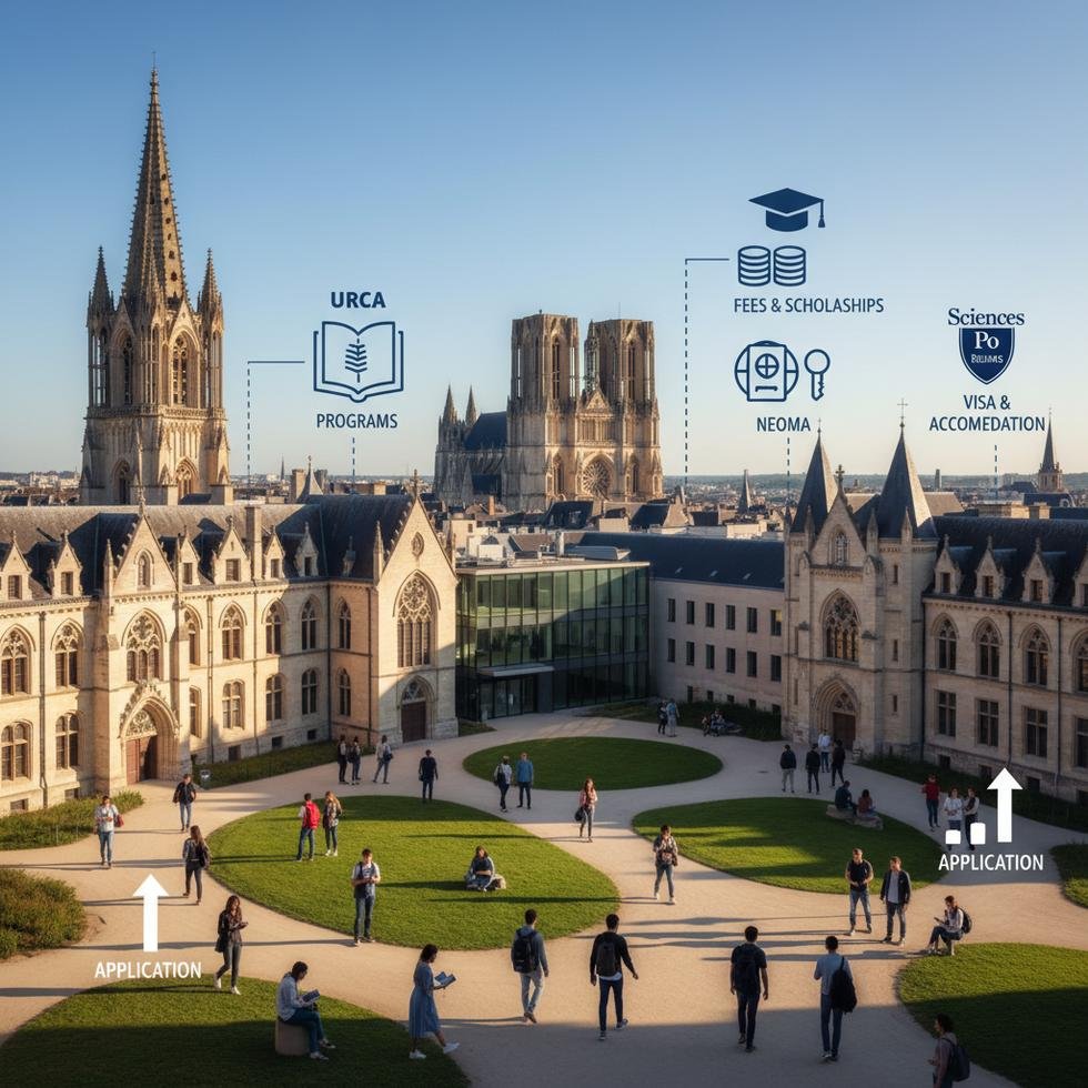 Reims şehrinde üniversite eğitimi alan öğrenciler