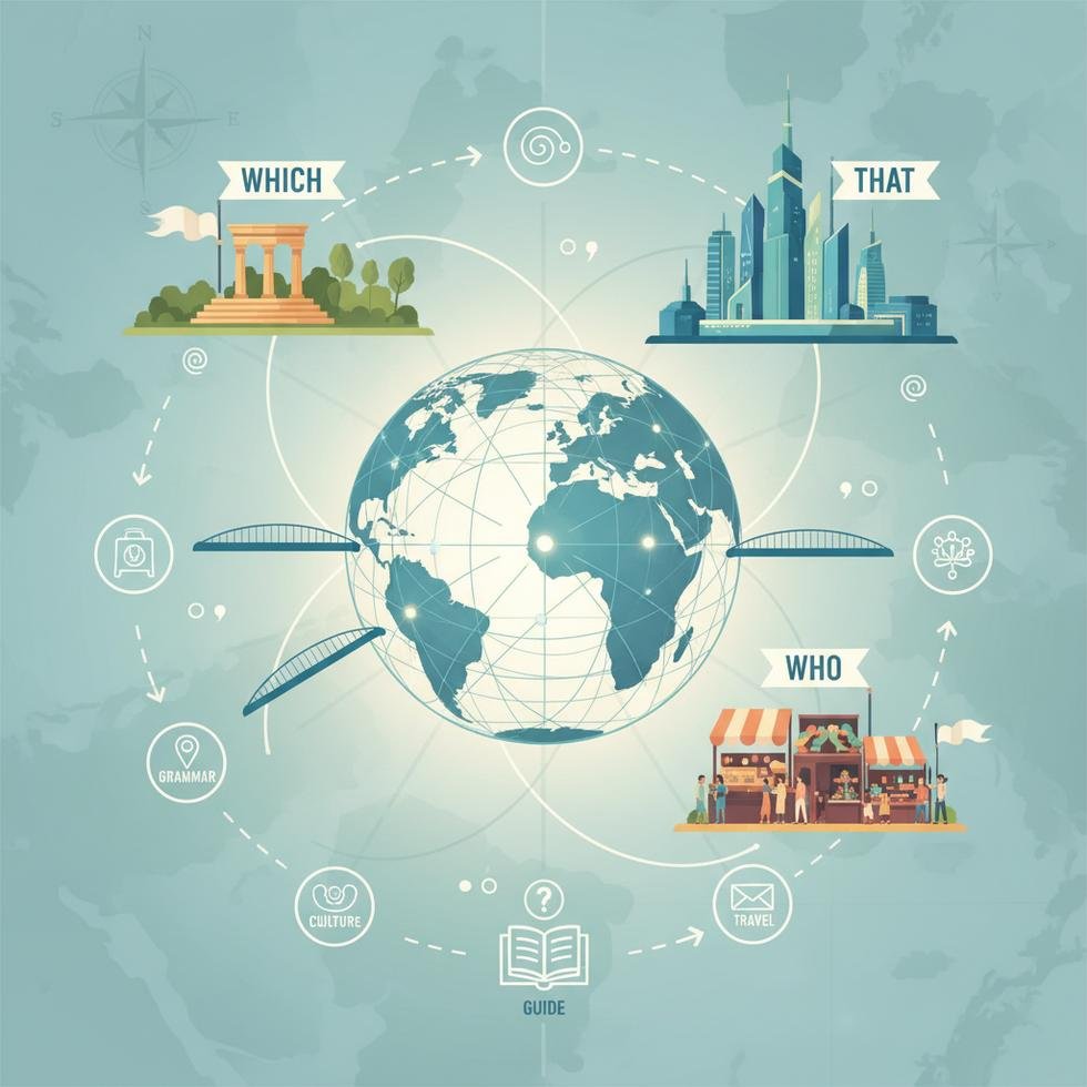 Relative pronouns kullanımını anlatan açıklayıcı görsel