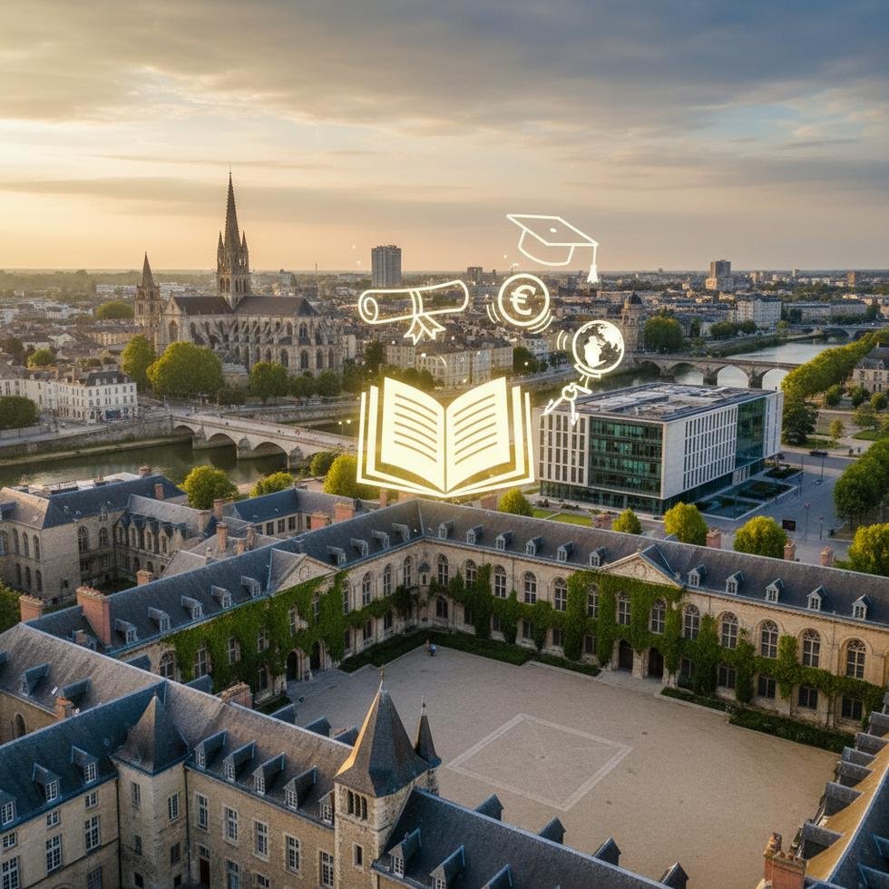 Rennes üniversitesinde kampüs ve öğrenciler