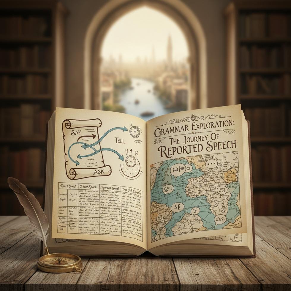 İngilizce reported speech ve zaman kaymaları konusunu gösteren tablo