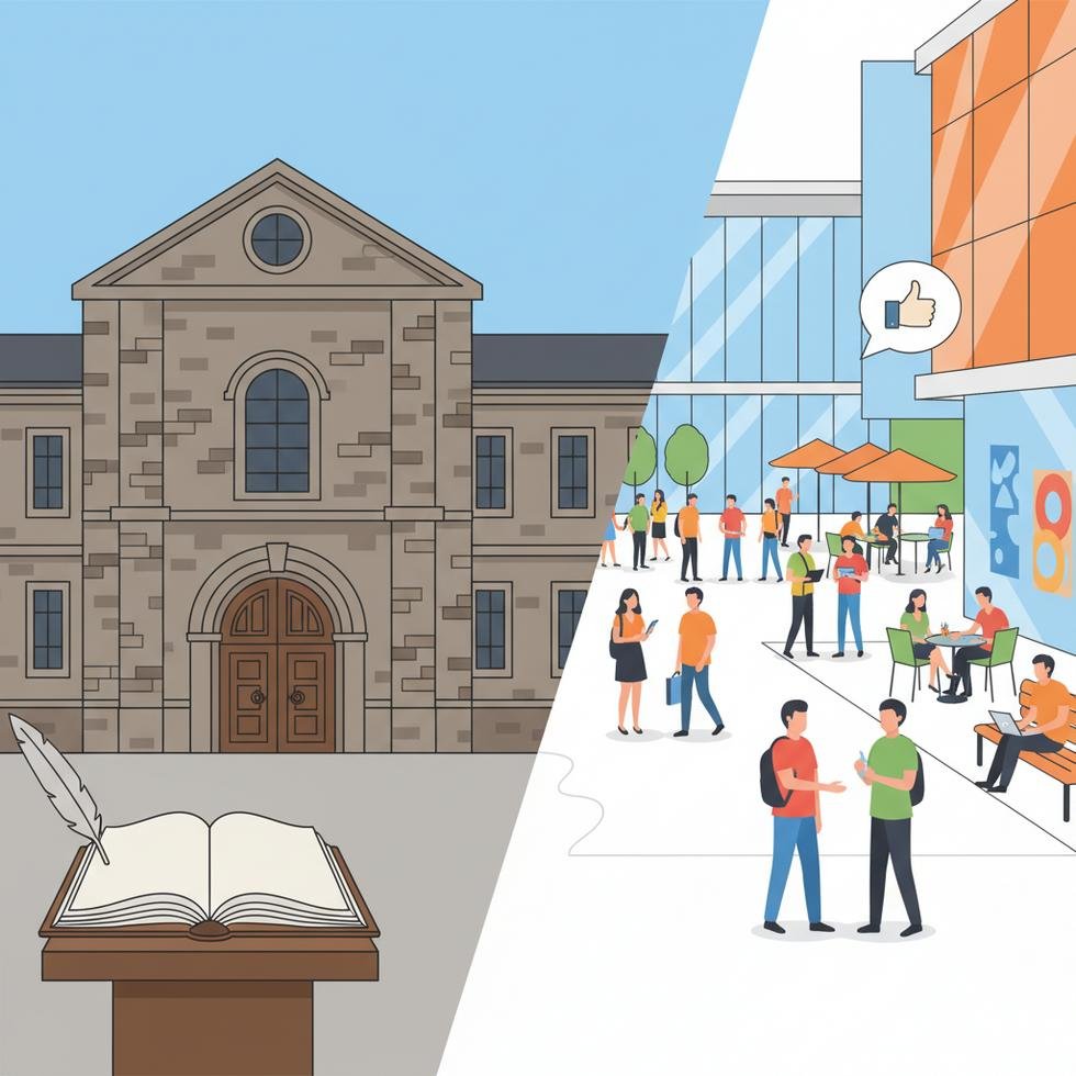 Resmi ve günlük İngilizce dil farklarının anlatıldığı rehber görseli