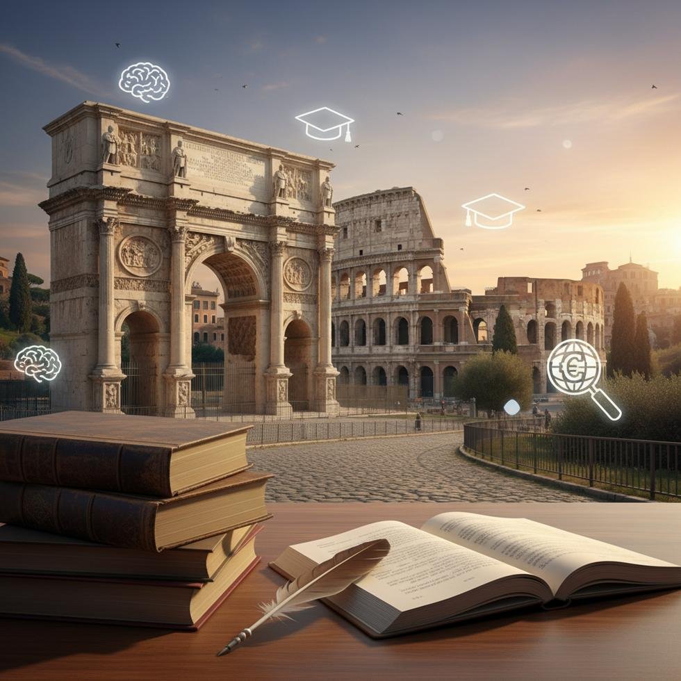 Roma’da üniversite kampüsü ve tarihi binalar