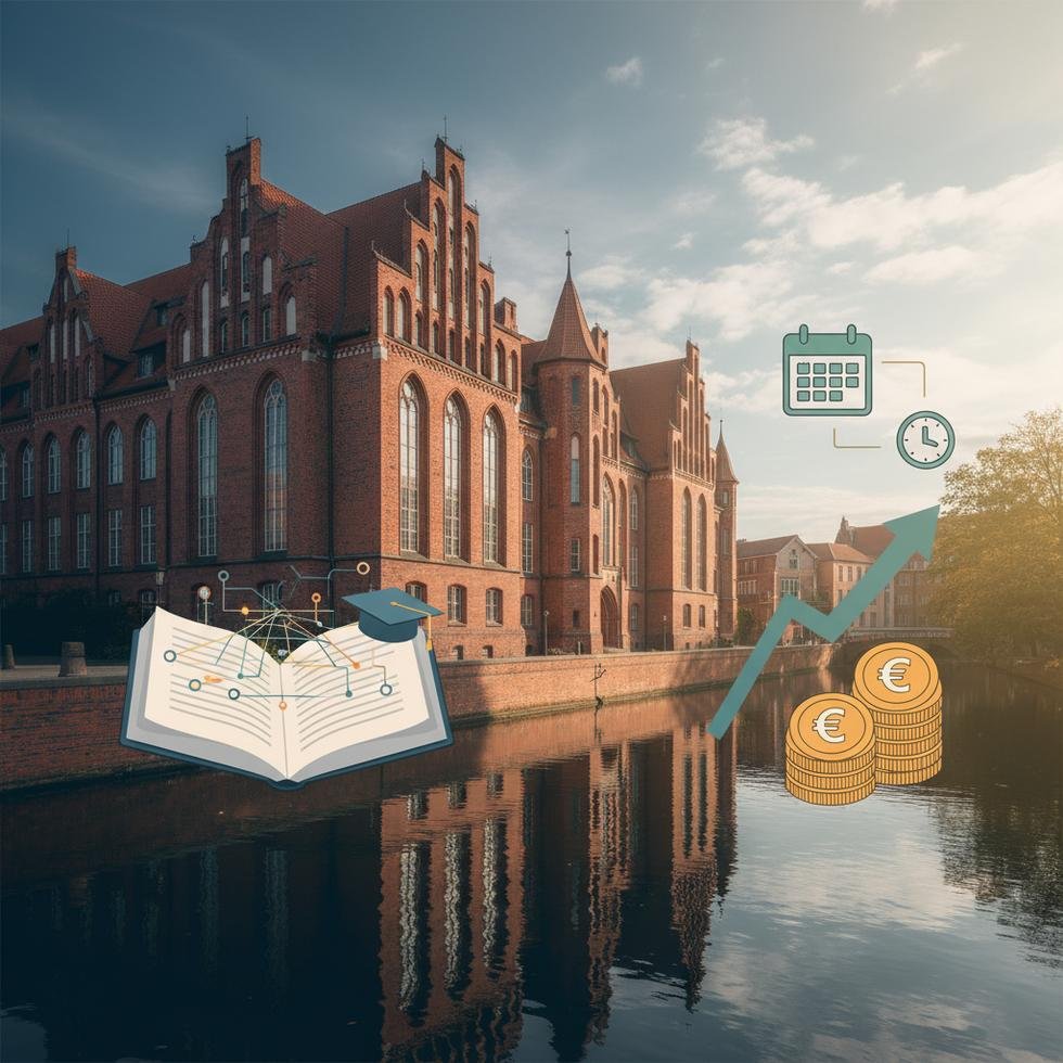 Rostock üniversiteleri ve kent manzarası