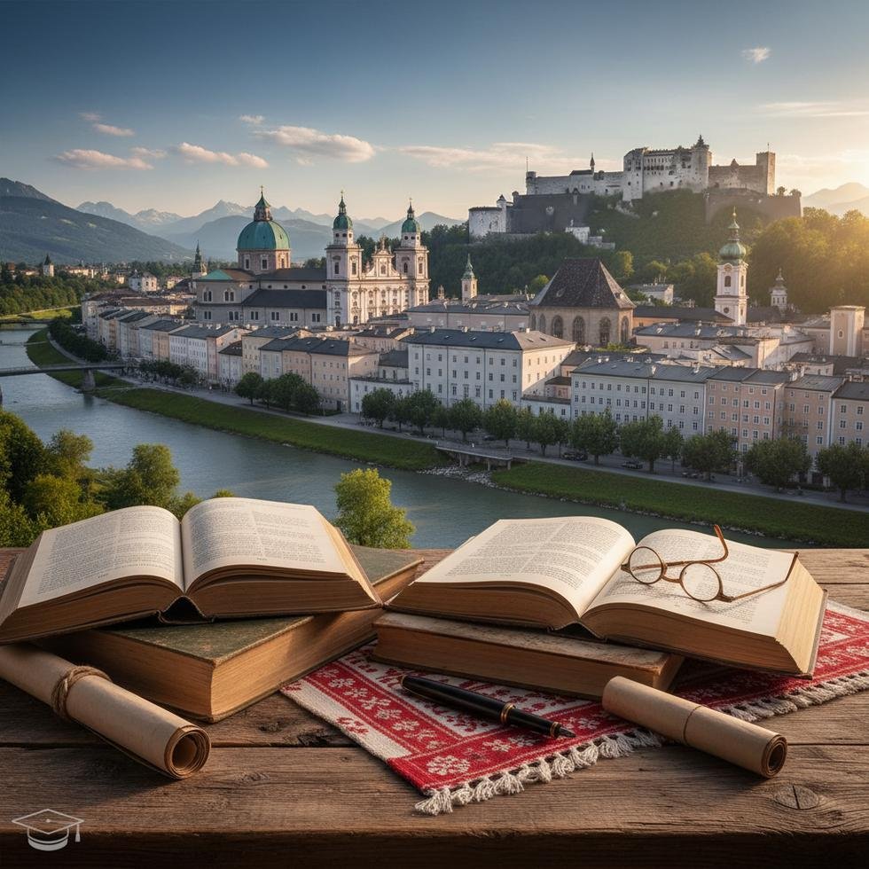 Salzburg üniversiteleri kampüsü ve şehir manzarası