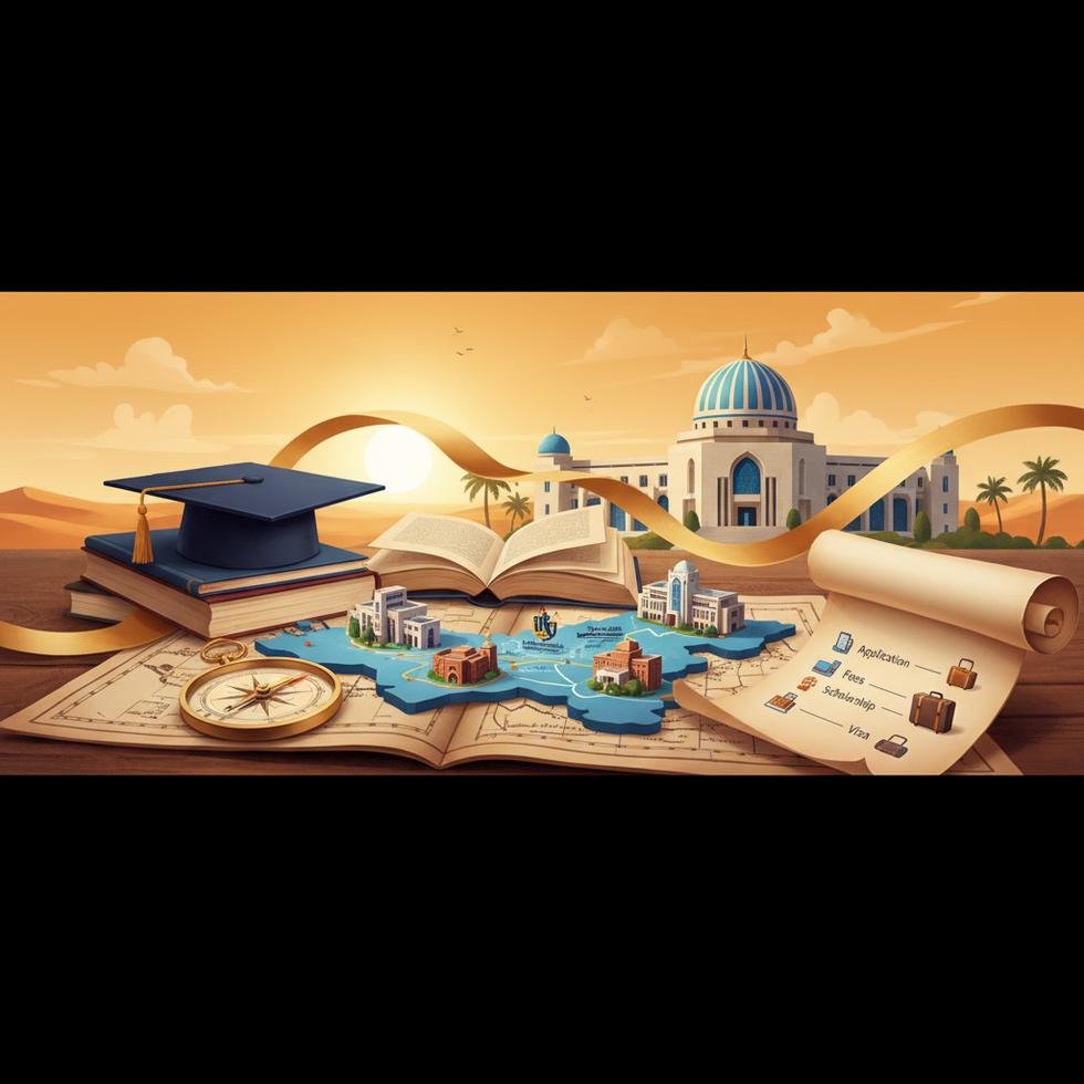 Sharjah üniversiteleri ve öğrenci yaşamını gösteren kampüs fotoğrafı