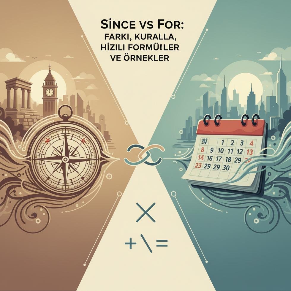 Since ve For İngilizce gramer kullanımı ile ilgili grafik ve metin örnekleri