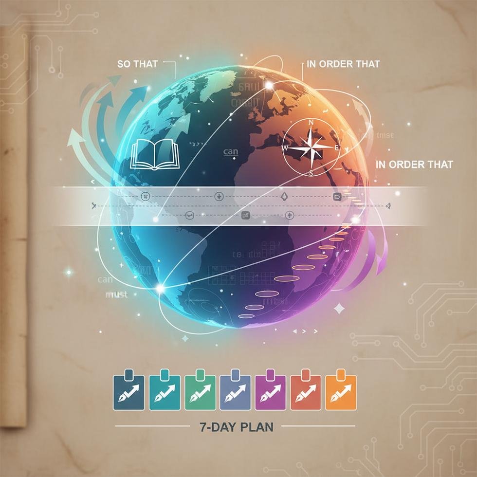 İngilizcede amaç cümlesi kurulumunu anlatan görsel